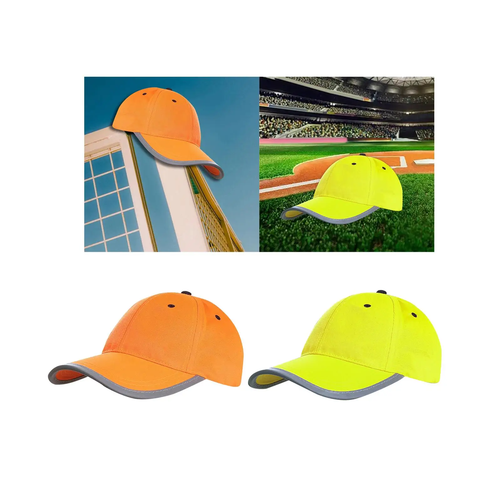 Casquette de baseball haute visibilité pour hommes et femmes, casquette de circulation, casting de documents au néon brillant, course à pied pour les membres de la famille