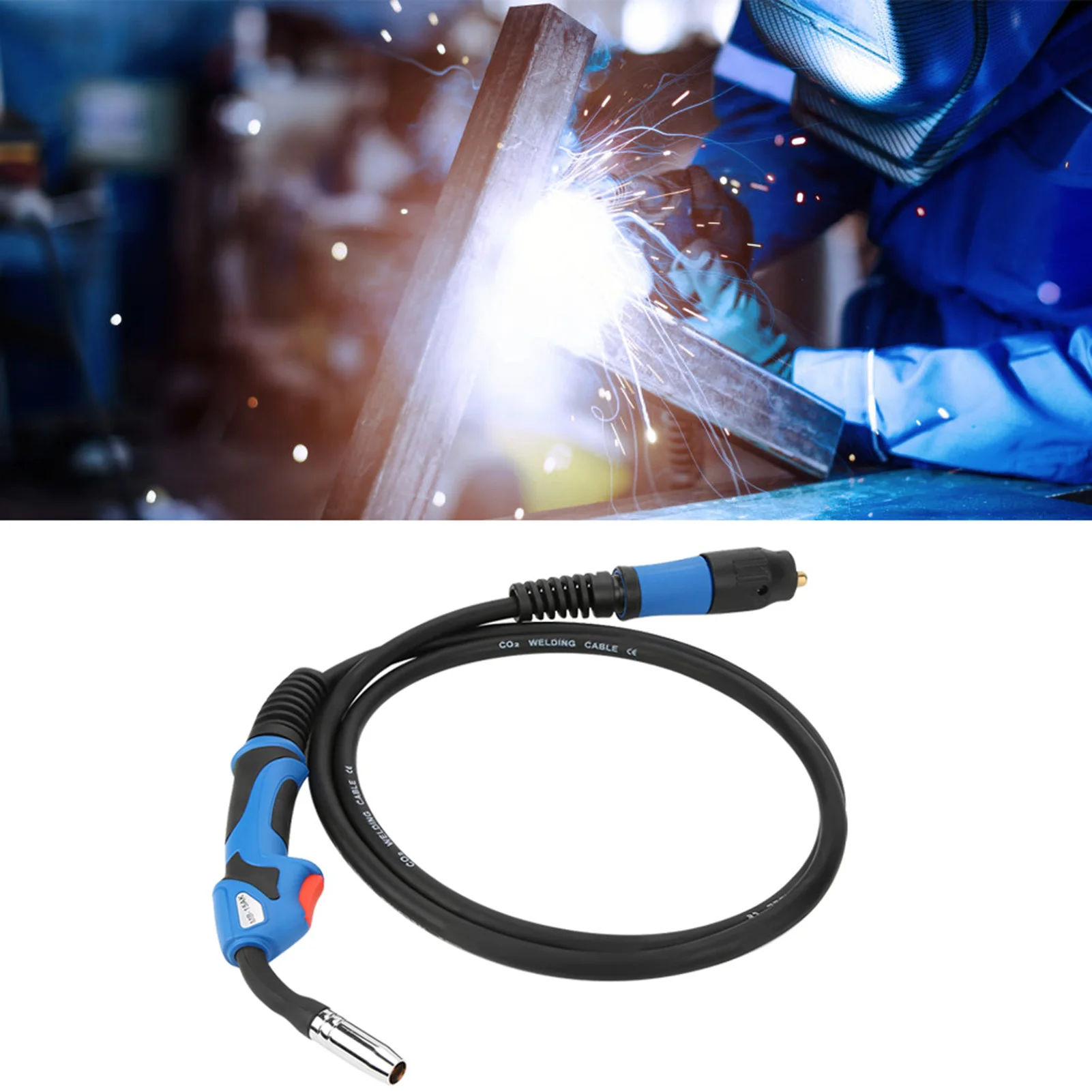 MB15 Welding Torch Lightweight Highly Flexible Cable Ergonomically Designed Handle Comfortable Grip MIG MAG Gas Shielded