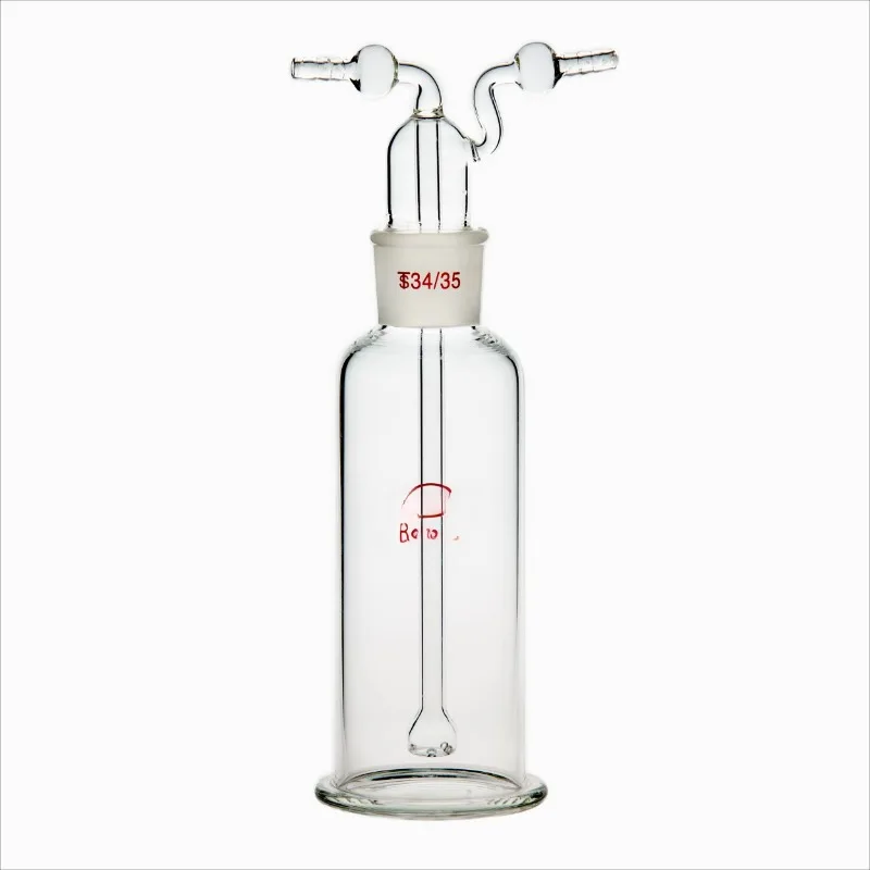 

TFF hot-selling custom laboratory glassware factory direct sales high borosilicate glass gas washing bottle straight hole type