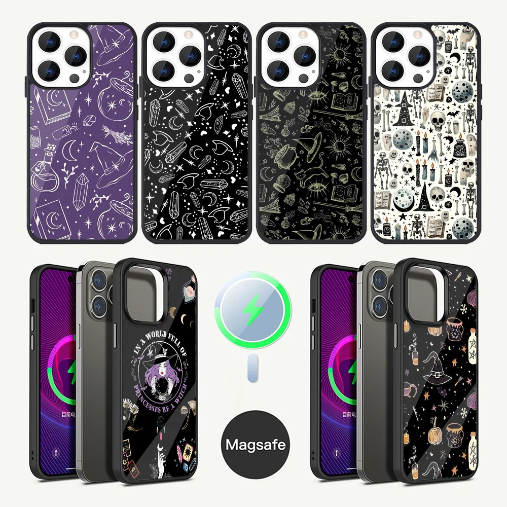 

Witch Lunar Magic Phone Case For iPhone 16,15,14,13,12,11,Plus,Pro,Max Mini Magsafe Magnetic Wireless Charging