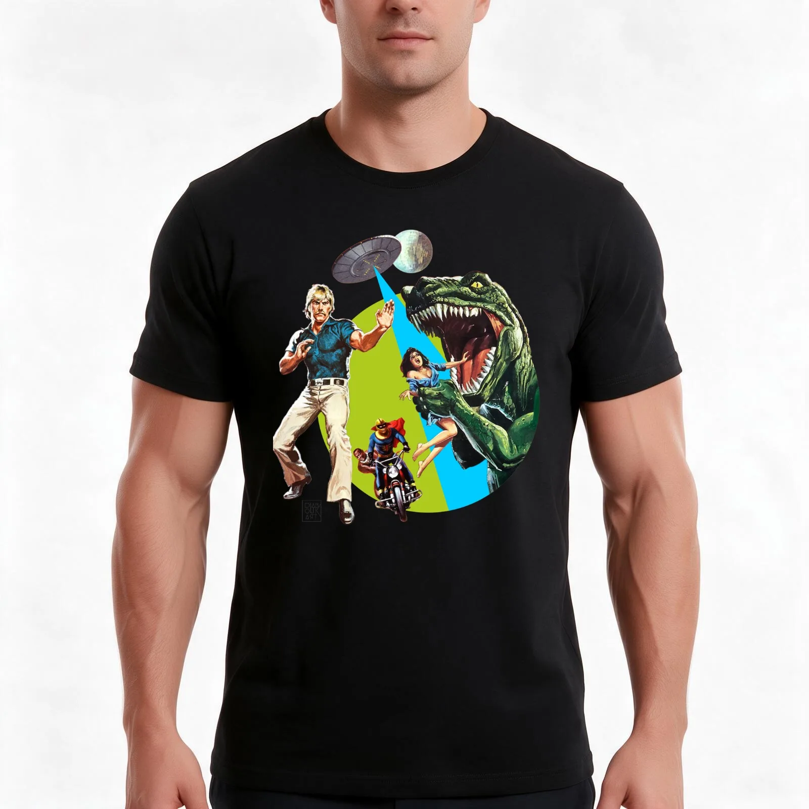 Fury of the Dragon on Dinosaur Planet T-Shirt, Summer Casual Cotton Tee, Oversized Streetwear Tops, Vintage Graphic Print