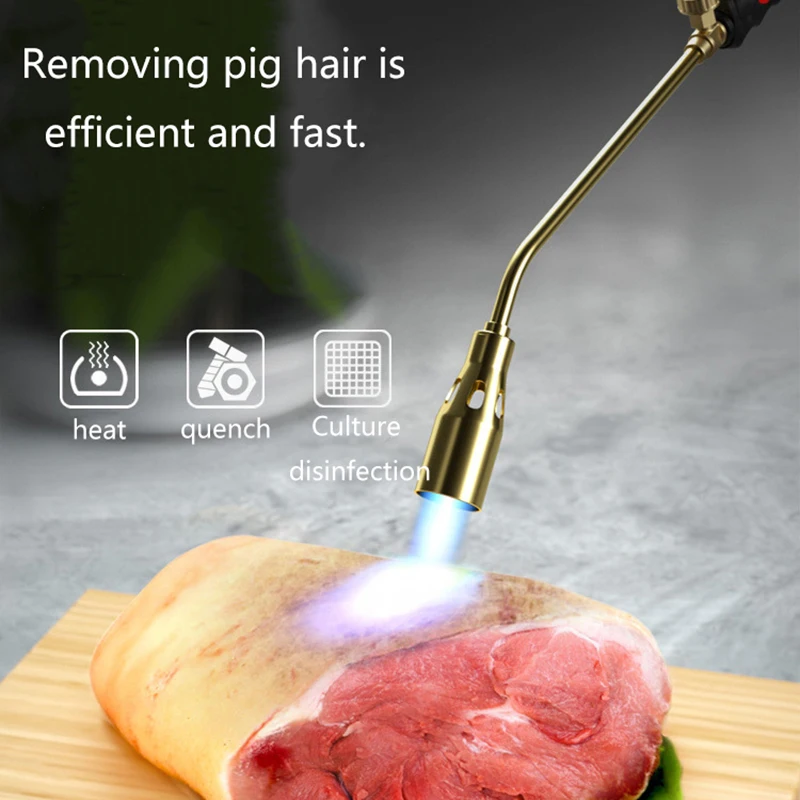 Flamethrower Liquefied Gas Torch With Hose Portable Household Welding Torch Burning Pig Hair Heat Thawing Baking BBQ Flame Torch