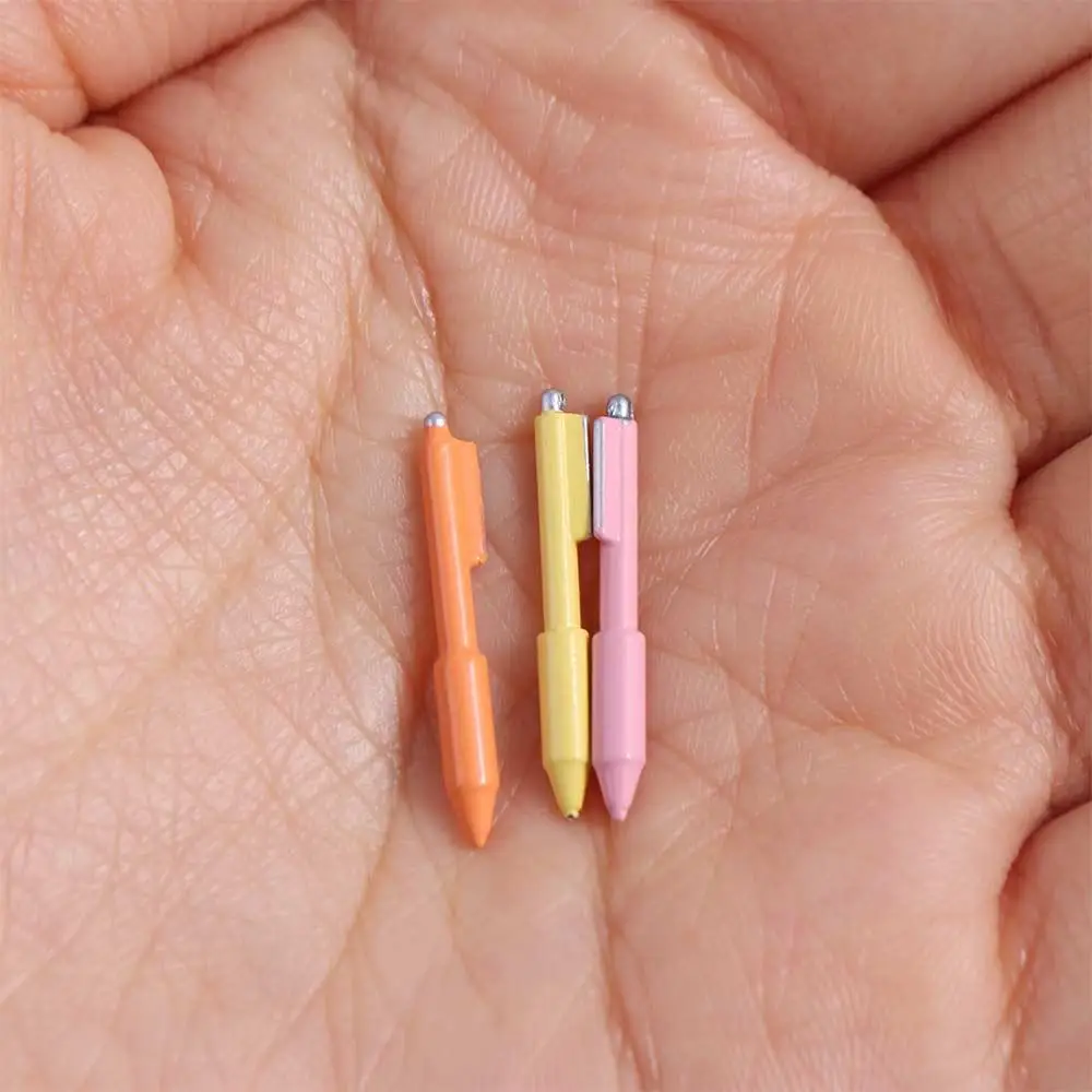10pcs Study Scene Dollhouse Miniature Ballpoint Pen OB11 Prop Learning Dollhouse Mini Pen Model DIY Craft Simulation