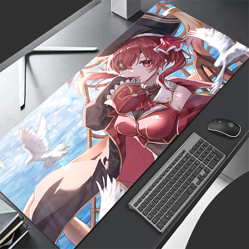 

Mousepad Computer Gaming Accessories Keyboard Pad Office PC H-hololive Houshou Marine Rubber Mouse Pad Decoracion Desk Mouse Mat