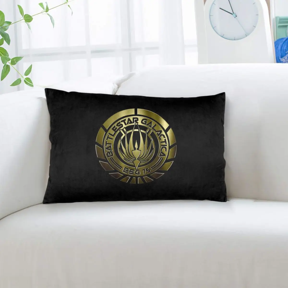 Battlestar Galactica Crest (Metal) Rectangle Pillowcase Cushion Cover Decor Bedroom Bed Home Comfort Throw Pillow