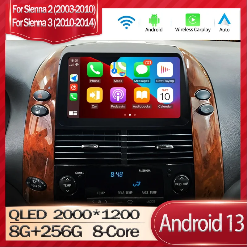 Android 13 Car Radio For Toyota Sienna 2 2003-2010 Sienna 3 2011-2013 Multimedia Video Player Stereo GPS Navigation Carplay DSP