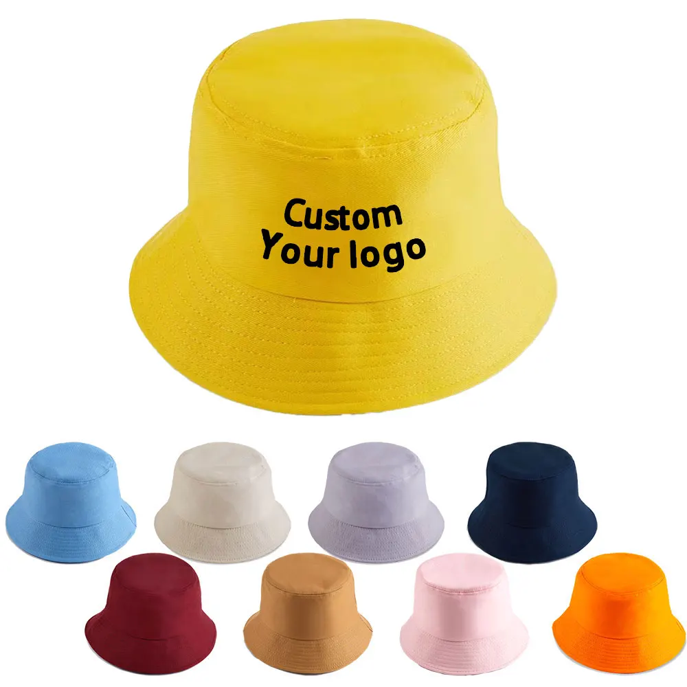 Custom Logo Hat Fisherman Hat Child Fisherman Caps Customized Embroidered Logo Bucket Hat Children's Flat Hat Sunshade Hat