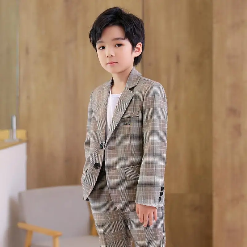 Flower Boys Formal Wedding Suit Kids Party Photograph Dress Teenager Birthday Tuxedo Suit Children Graduation Stage Show Costume