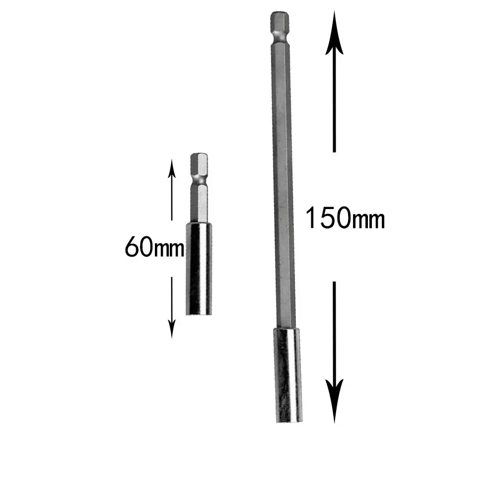 2Pcs 1/4นิ้ว Hex Shank ไขควงไขควงแม่เหล็กผู้ถือปรับขยาย60มม.150มม.