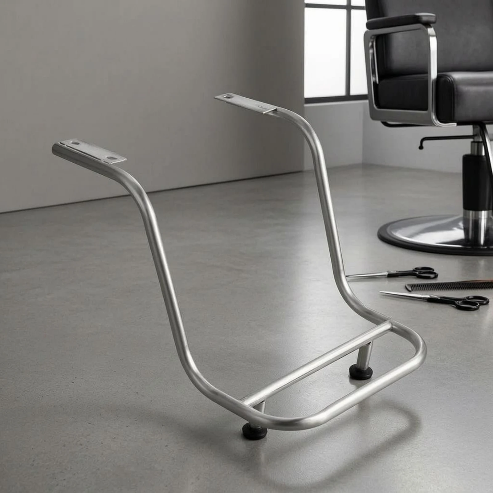 Steel Footrest Bracket Curved Barber Chair Footrest Replacement Foot Rest Lower Support Bar Salon Hardware Sleek Design