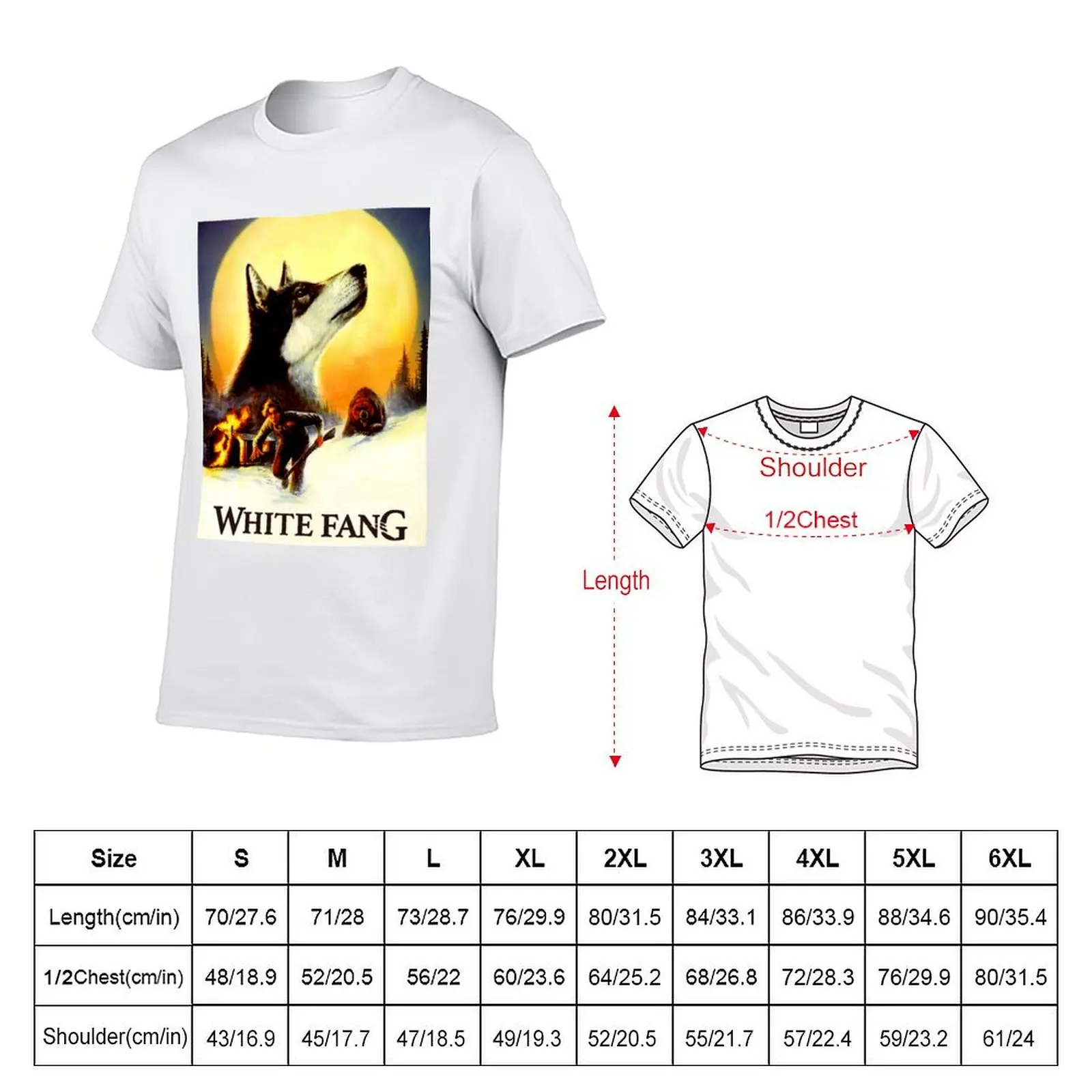 White Fang T-Shirt Gym Exercise Short Sleeve T-Shirt