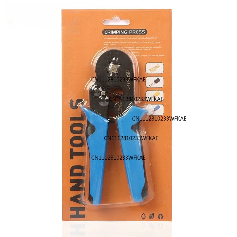 VE Tubular Terminal Crimping Pliers Tool, European Multifunctional Ratchet Crimping Pliers HSC8 6-4
