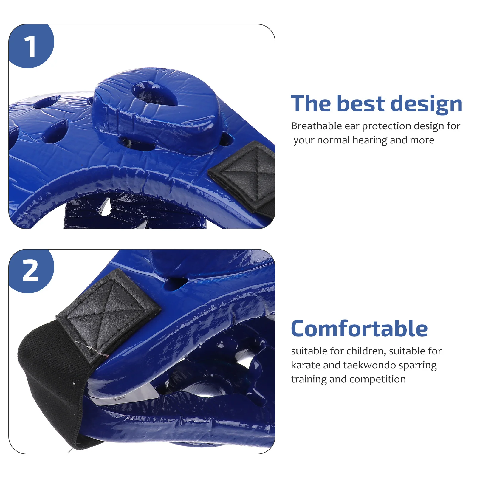 

Kids Sparring Headgear Eva Taekwondo Size M Blue Shock Absorbent Air Vented Protective Gear for Boxing Kickboxing