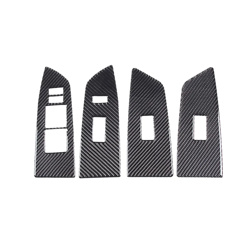 

For Toyota Tundra/Sequoia 2007-2013 LHD Car Window Lift Frame Decoration Cover Trim Stickers - Soft Carbon