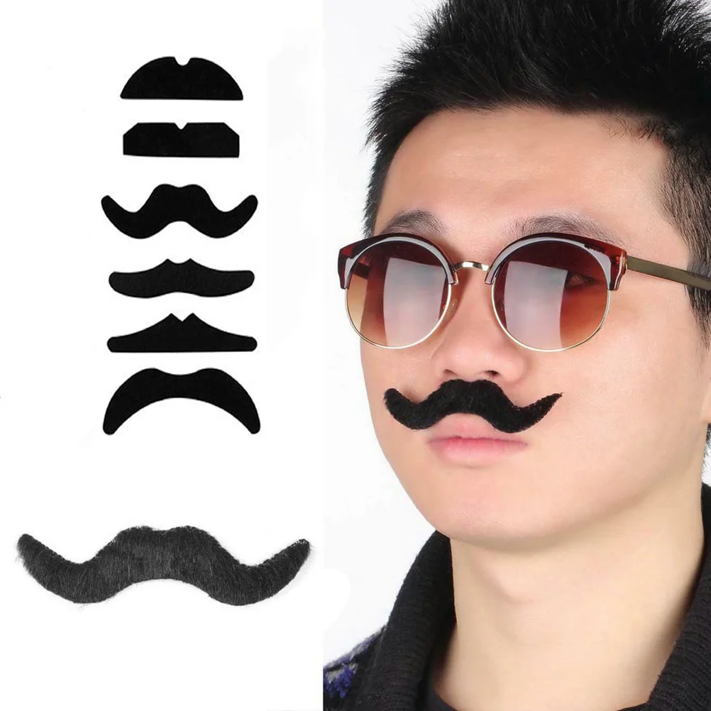 6 Pcs Self-adhesive Mustache Halloween Props Party Supplies Creative Fake Photo