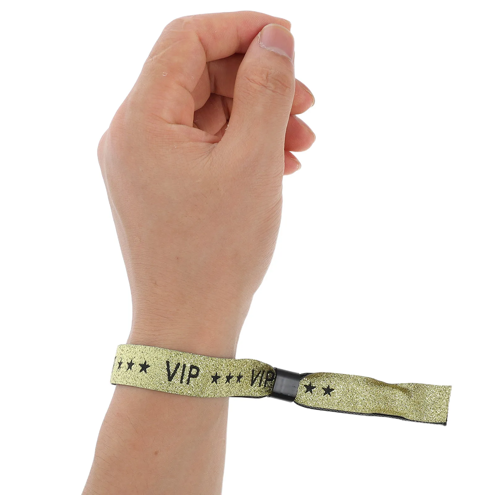 

20Pcs Party Wristbands Gold Fabric Event Wrist Bands for Vip Admission Guest Identification Disposable Braces for Concerts