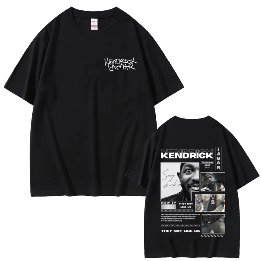 Rapper Kendrick Lamar They Not Like Us 2025 Merch T-shirts Male Vintage Casual T Shirt Men Women Fashion Hip Hop Cool Streetwear