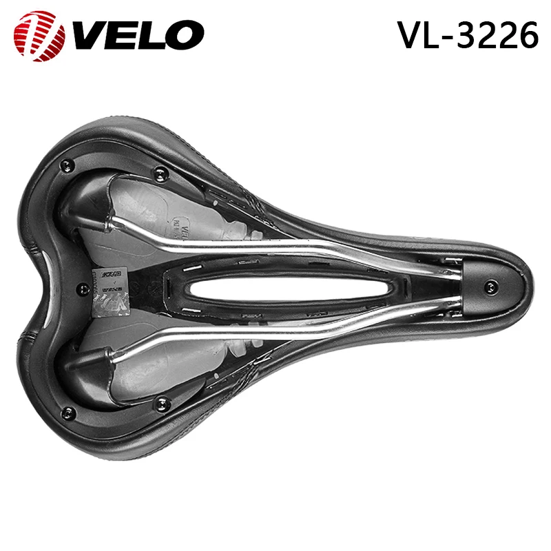 VELO Original VL-3226 PU Leather Steel Rail 270x180mm Comfort Bicycle Saddle for MTB Road Gravel City Bike Cushion Cycling Parts