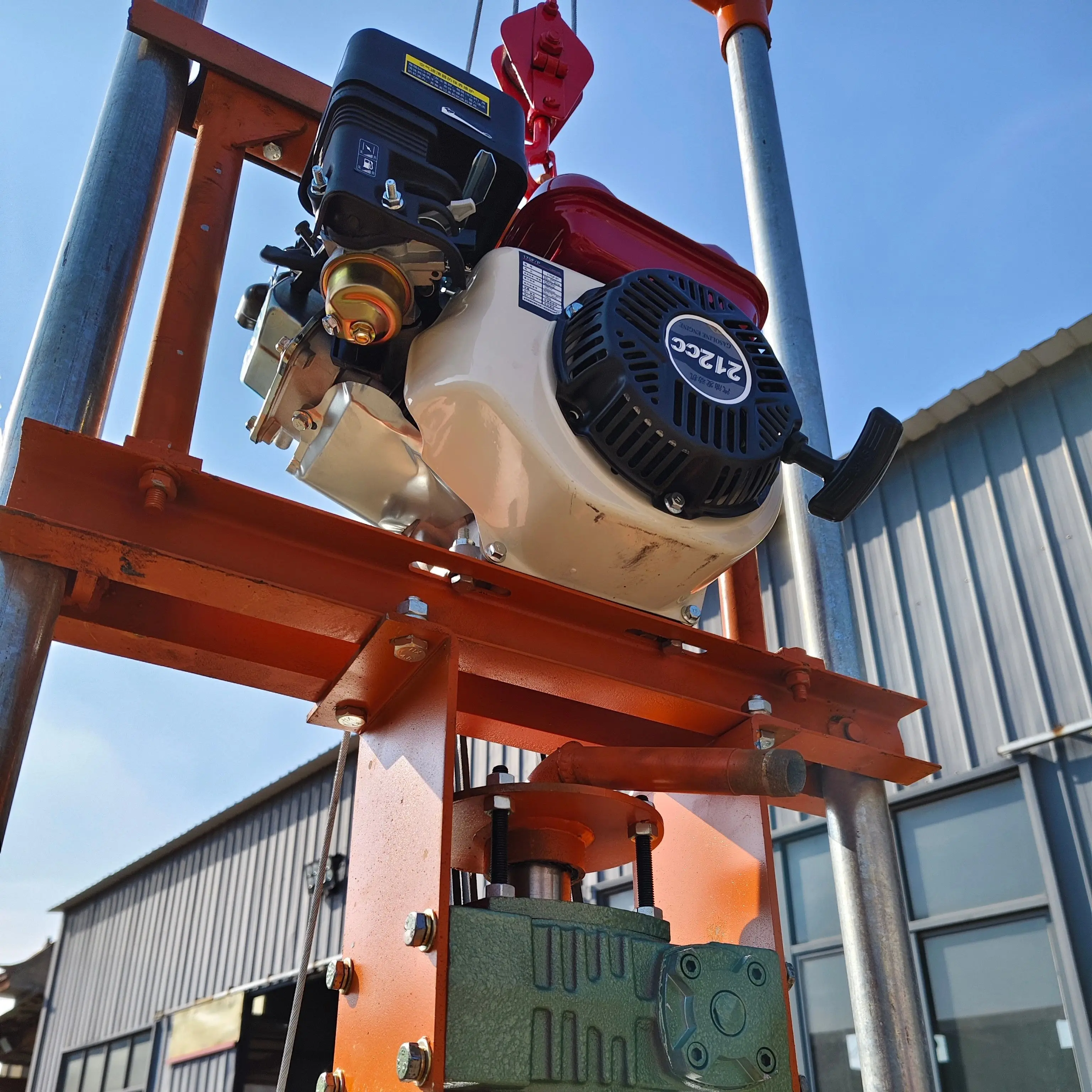 Customized Petrol-Driven Water Well Drilling Rig – 80m Capacity, Light Frame