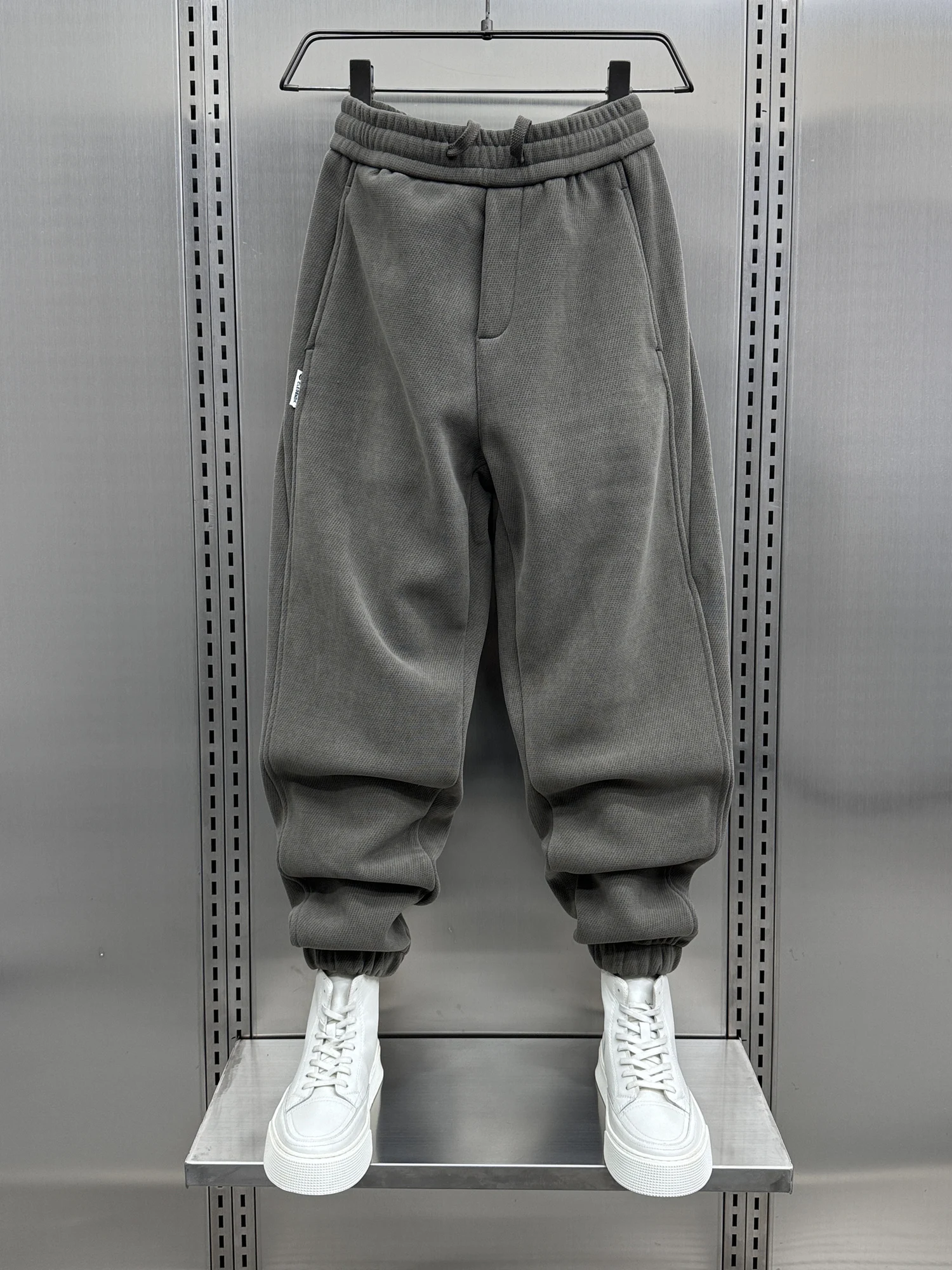 

Зимние мужские вельветовые повседневные брюки свободного кроя, молодежные, на флисовой подкладке, с эластичным поясом, длинные, цвет хаки