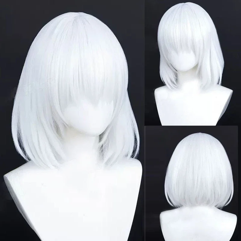 

Серебристо-белые модные короткие волосы, минималистичный индивидуальный парик для косплея для мальчиков, сценическое представление, фестиваль, вечеринка, высокотемпературный шелк