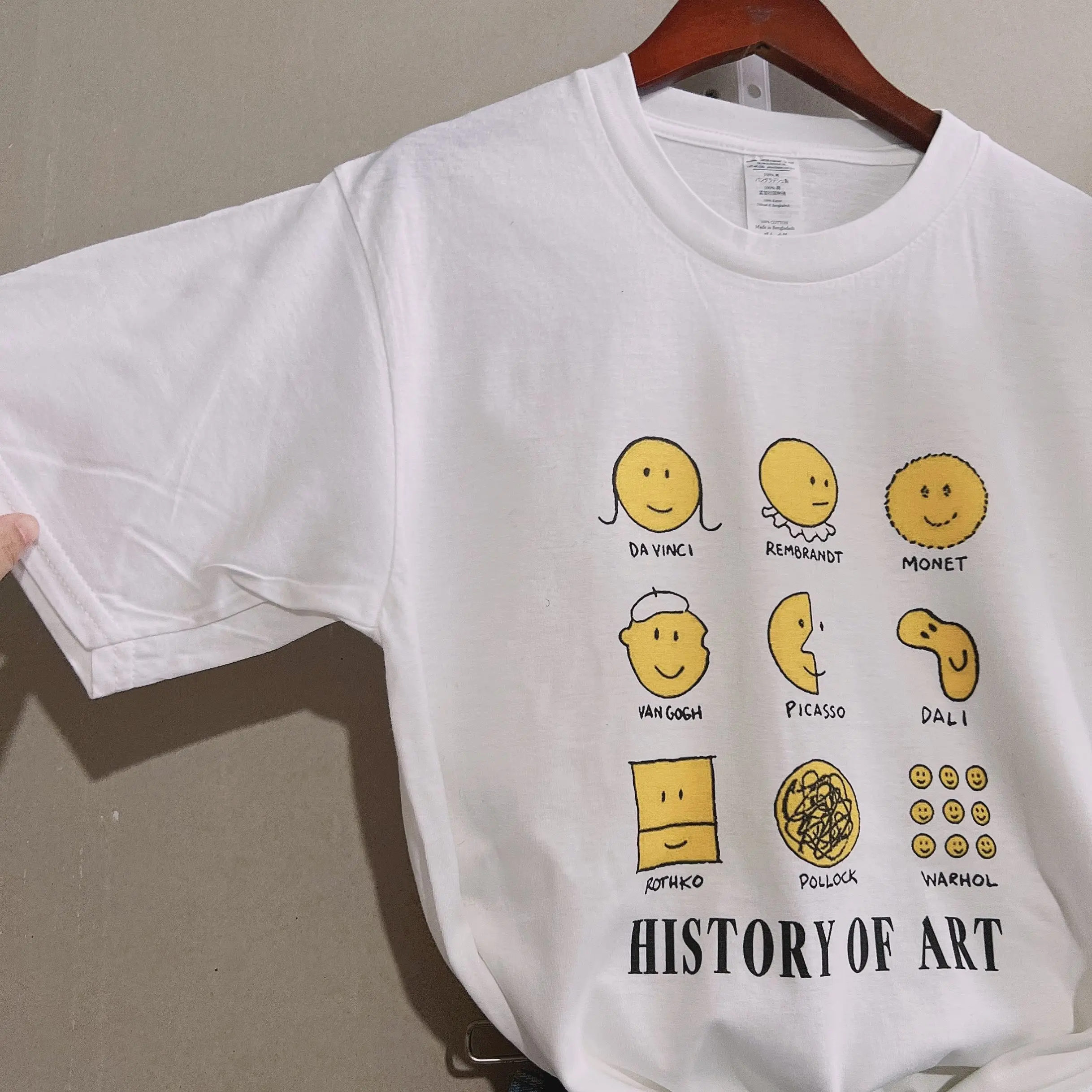 Smile Art history Letter Print Graphic T Shirts Women Couple Short Sleeve O Neck Oversized T Shirt Summer American Fashion 2022