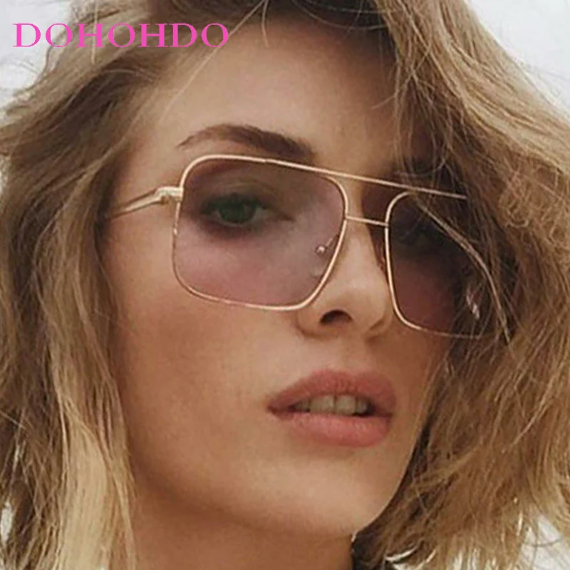 

Vintage Luxury Designer Sunglasses Women Men Oversized Metal Punk Pilot Eyewear Traveling Driving Shades Eyeglasses Female UV400