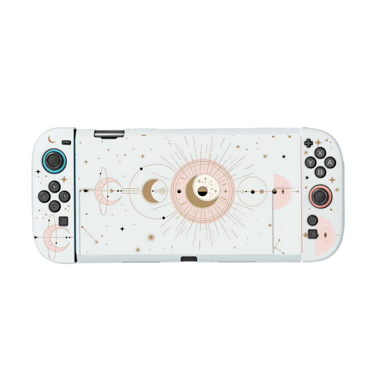 حافظة لجهاز نينتندو سويتش 2 فوندا غطاء حماية قابل للإرساء مرحلة القمر الشفاف من مادة البولي يوريثان الحراري 2 ملحقات وحدة التحكم JoyCon