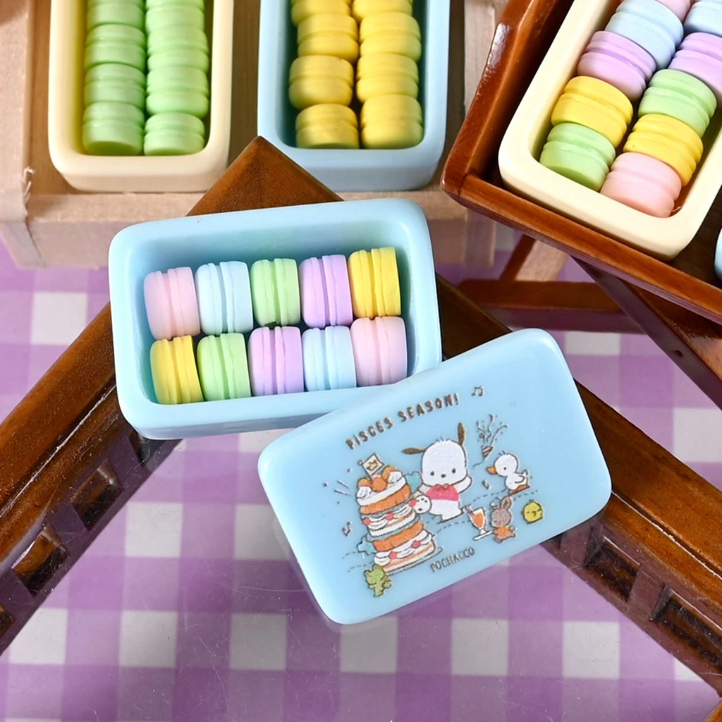 Casa de muñecas en miniatura, modelo de juego de comida, accesorios de tiro, Mini caja, macarrones, accesorios para muñecas, Juguetes, 1/12