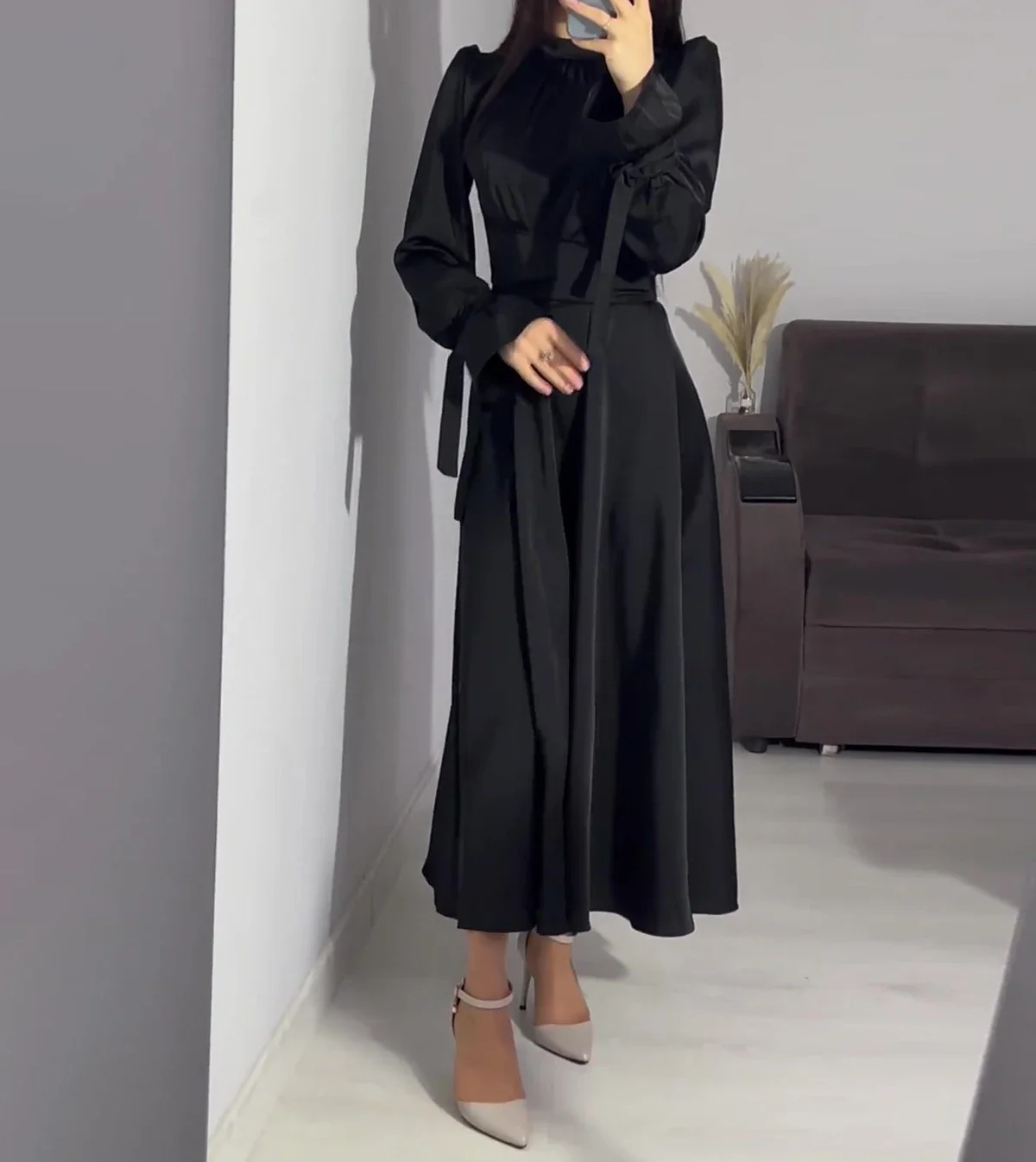 Party Women Eid Muslim Dress Abaya Musulman Fahsion Silky Dress Dubai Ramadan Abayas Moroccan Caftan Kaftan Vestidos Largo