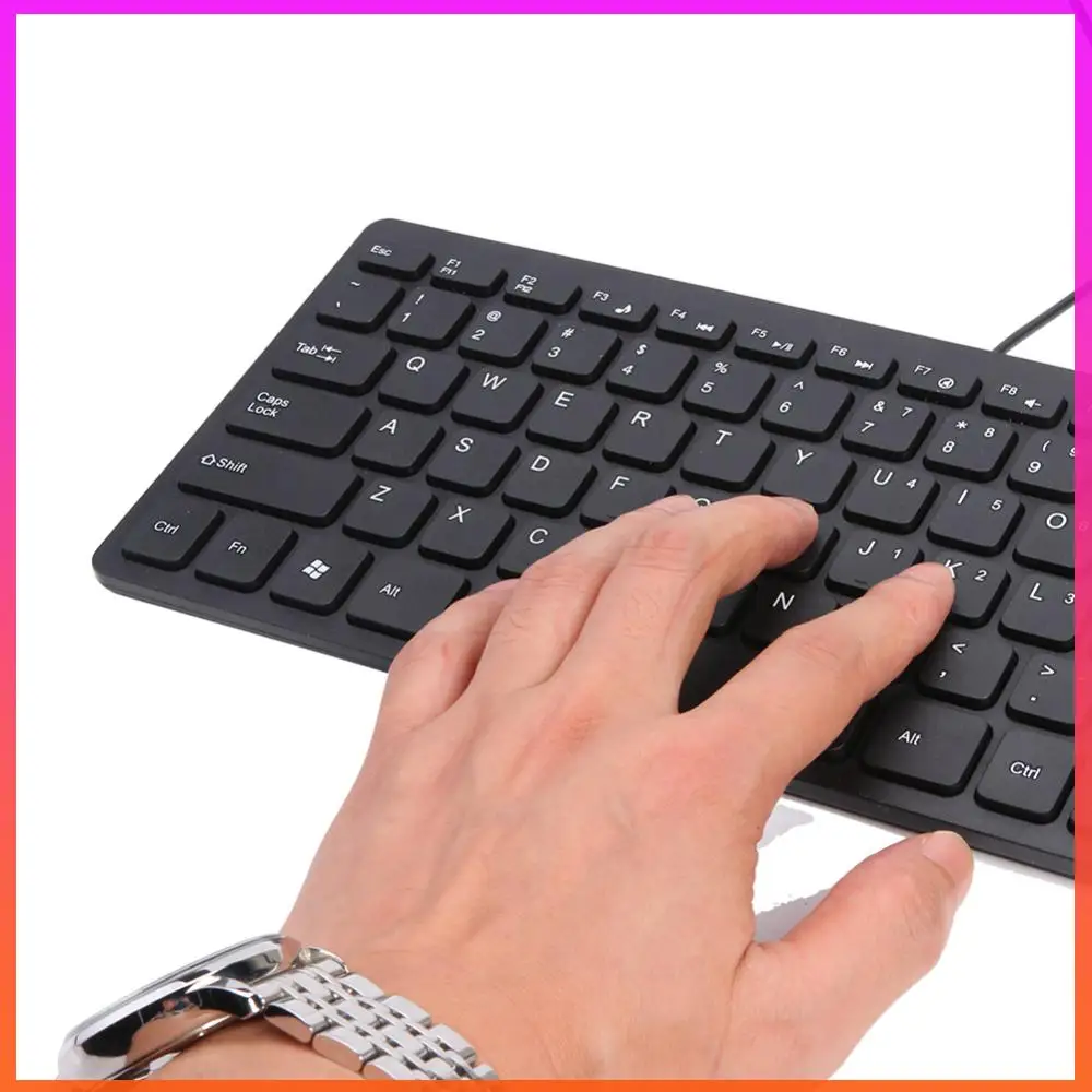 Keyboard Classic Delicate K1000 Super Slim USB Mini Multimedia Wired Keyboard 78 Keys Kaypad for Notebook