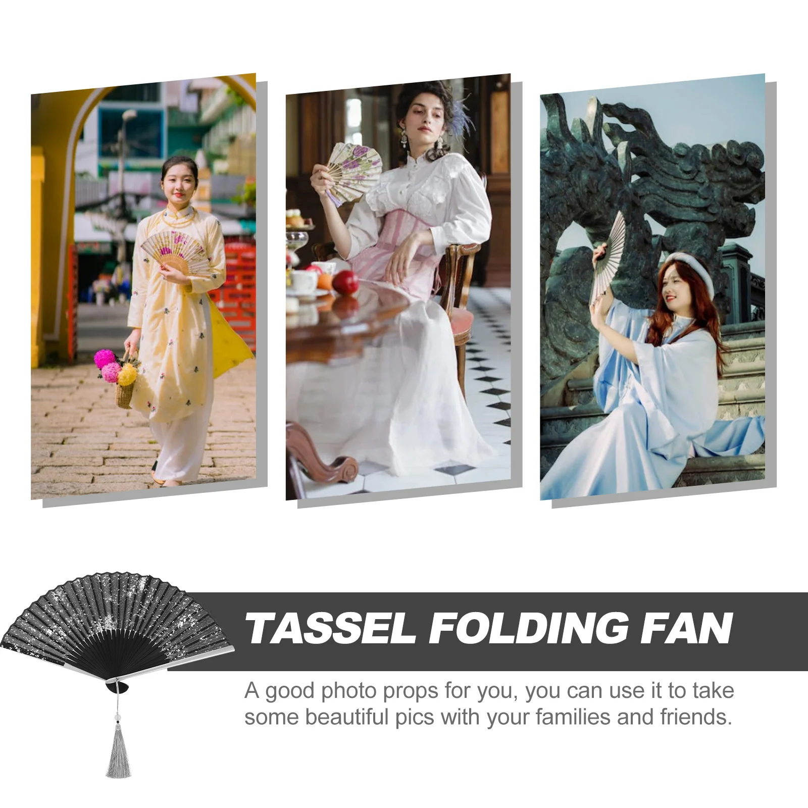 

1pc Silk Folding Handheld Cloth Dance Party Decor Summer Travel Cool Photography Prop Kung Fu Fan Chinese Fan