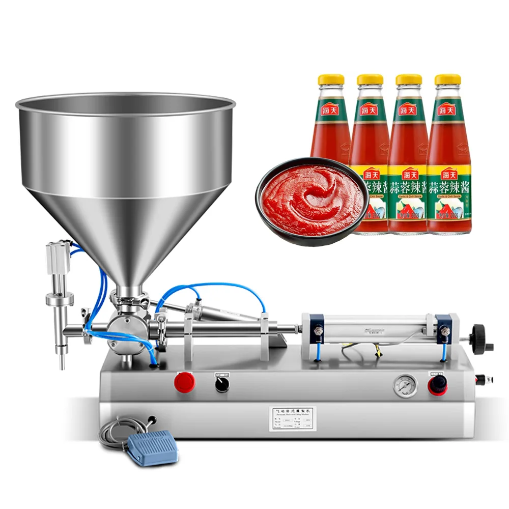 Lipgloss Gel Icecream Soda Grease Carbonated Drink Doypack Pneumatic Filling Machine For Liquid Soap 100-1000ml