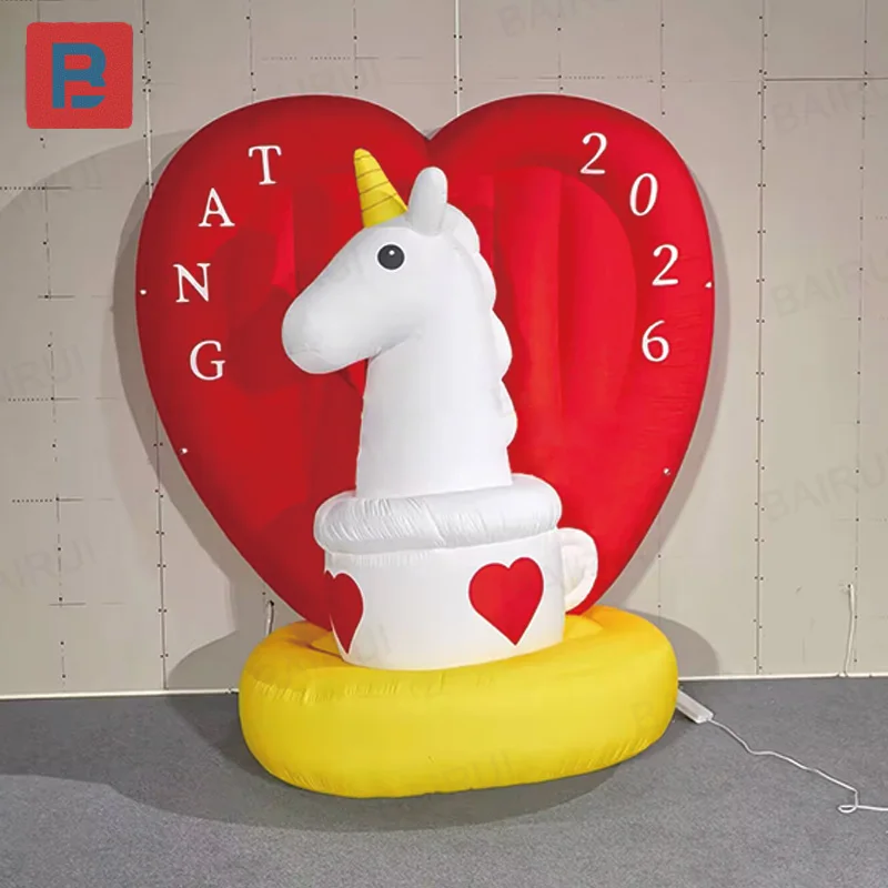 

Inflatable horses, New Year inflatable mold decorations, with blowers, outdoor shopping mall and square event decorations