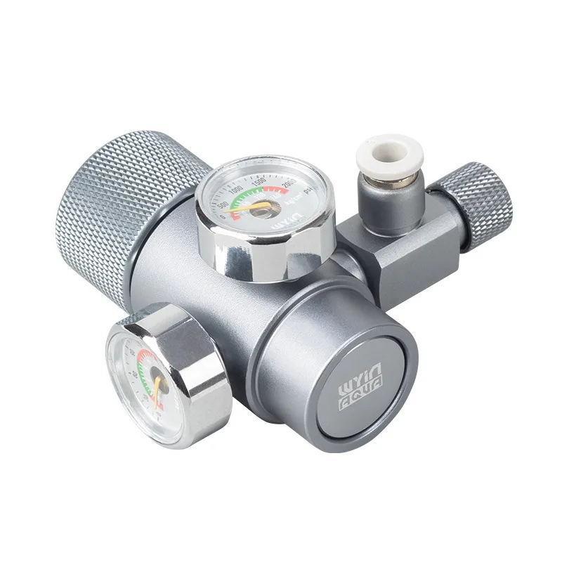 Aquarium DIY CO2 Regler Doppel Manometer Schnellstecker Luftrohrschnittstelle Aquarium CO2 Druckminderventil