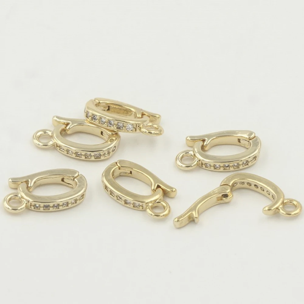 

2Pcs Brass CZ Pave Pearl Enhancer Bail,Pendant Connector Clasp Hooks DIY For Woman Bracelet Jewelry Findings Making Accessories