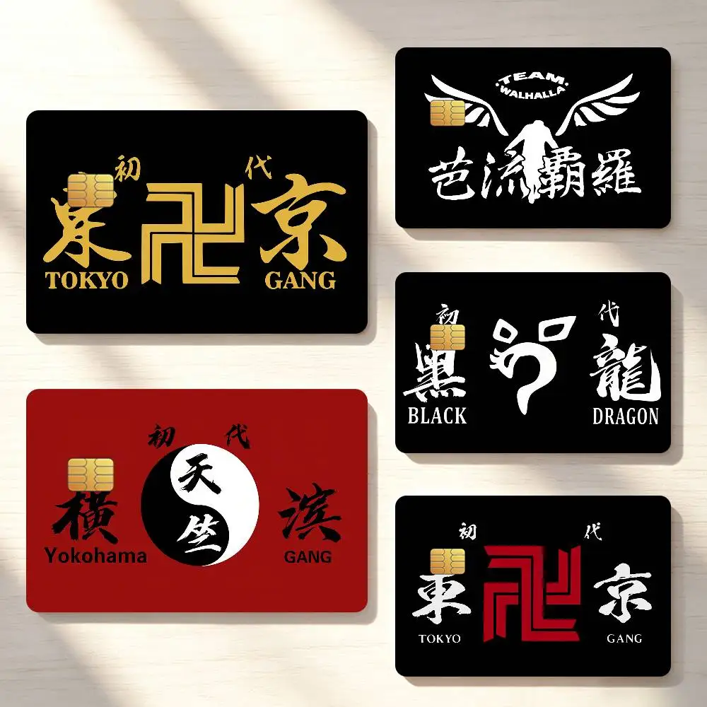 Classic Anime T-Tokyo R-Revengers Credit Card Skin Stickers For Bank Bus Metro Cards Waterproof Anti-Scratch Gift 4PCS