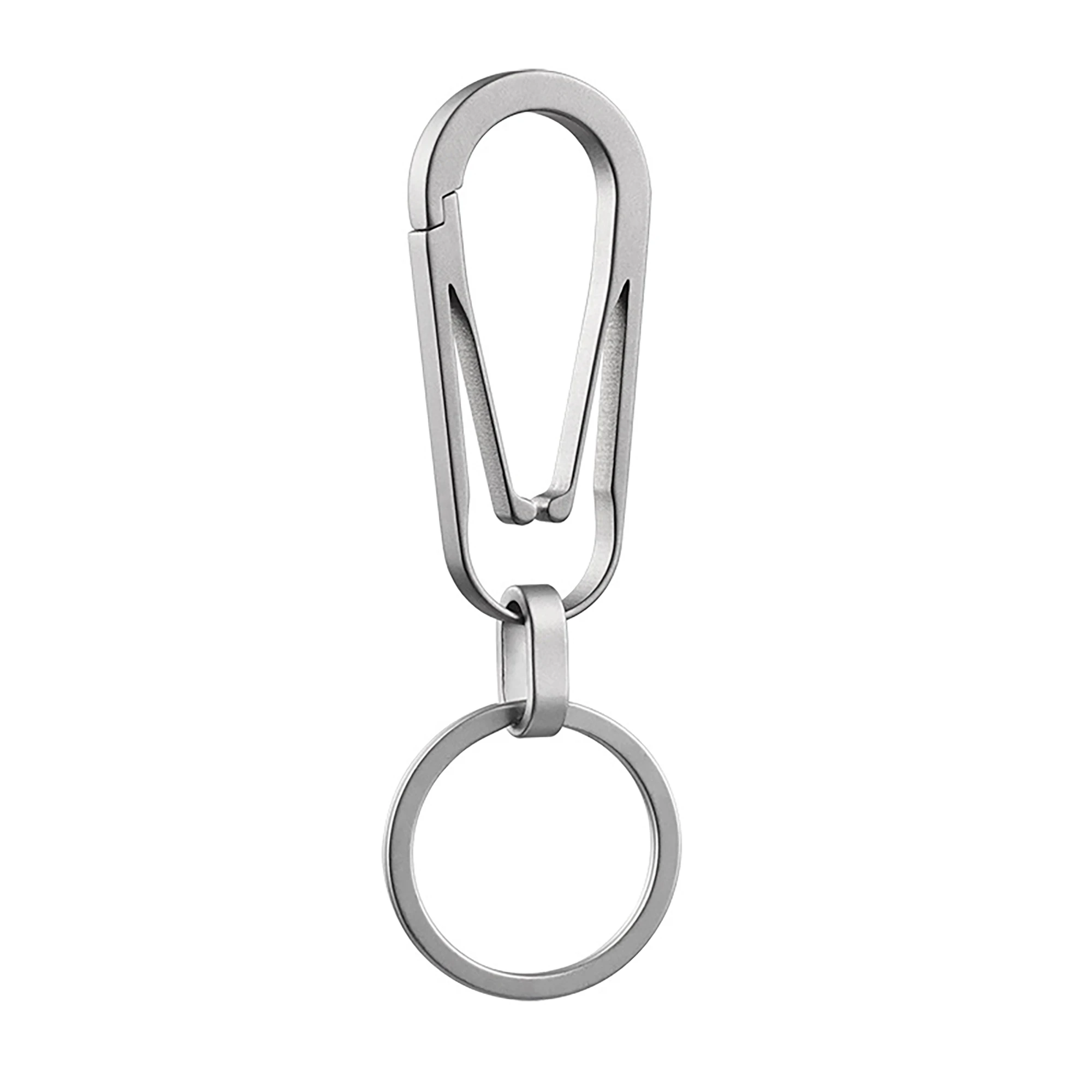 Unique new design CNC made TC4 Ti titanium quick release safety belt clip keychains Key ring  EDC housewarming gift