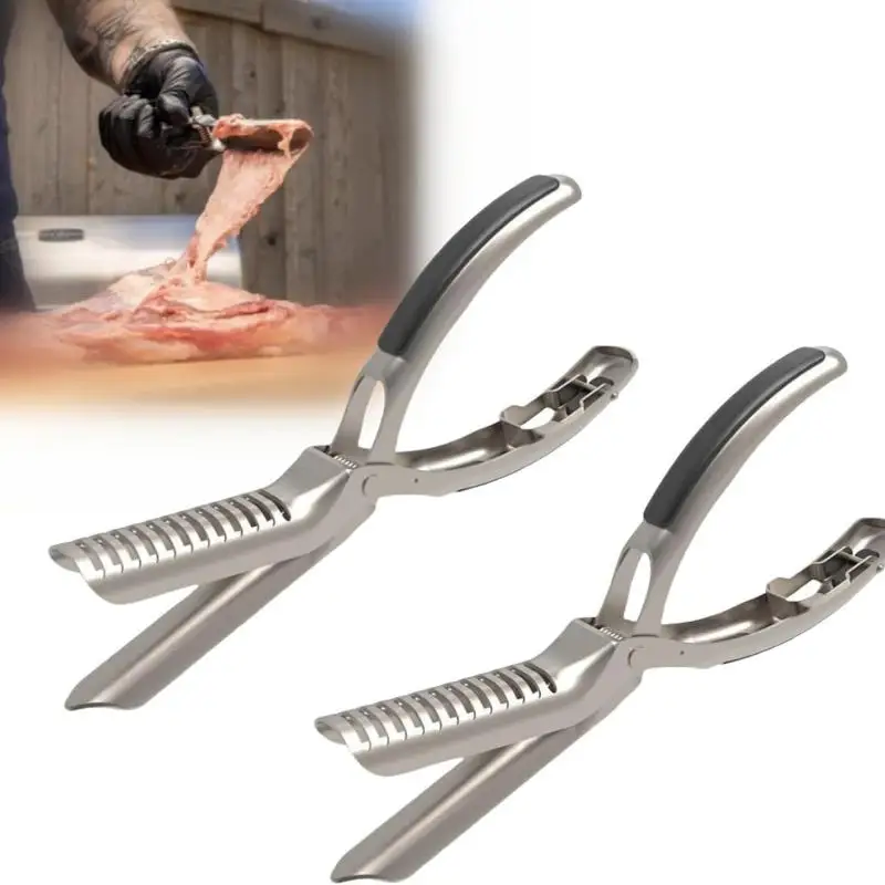 ~Rib Membrane Removal Tool - Stainless Steel BBQ Rib Skinner With Ergonomic Handle, Meat Preparation Kitchenware