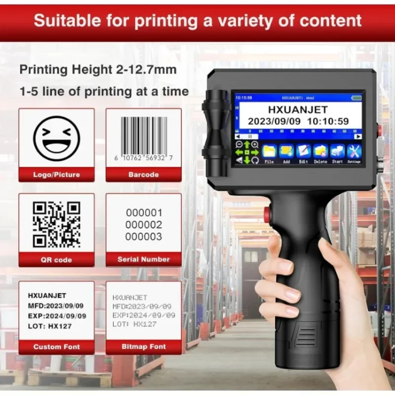 Portable Code-Spraying Machine Handheld Small Coding Machine Hit Production Date Batch Number Automatic Inkjet Marking Machine