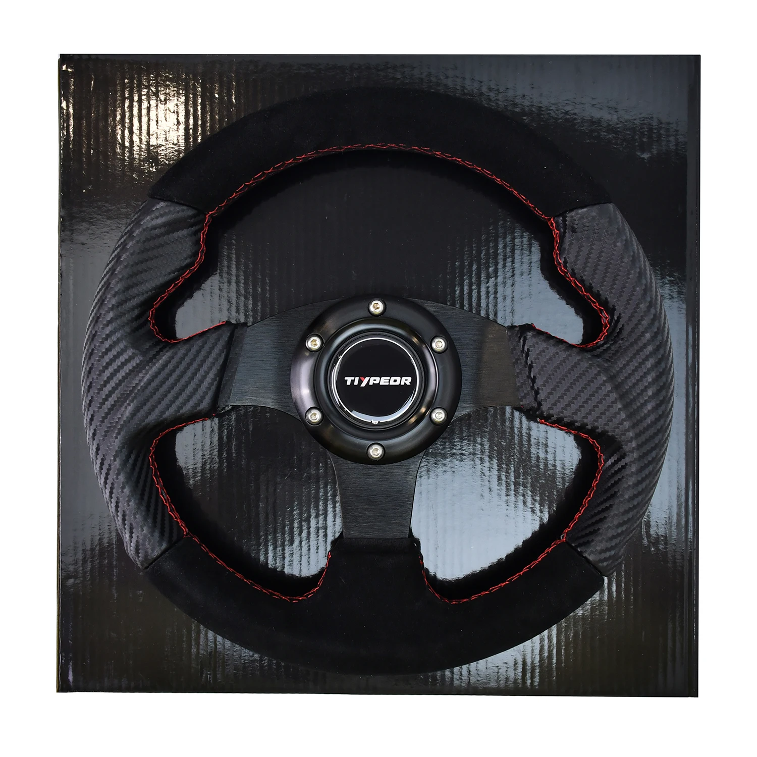 

Tiypeor Carbon Grain 280mm Suede Leather Drift Game Simulator Steering Wheel