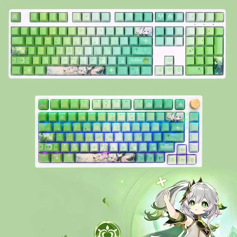 Imagem -04 - Genshin Impact Nahida Anime Artisan Keycap Desenhos Animados Bonitos Perfil Cereja Keycaps Gaming Teclado Mecânico Jogos 135 Chaves