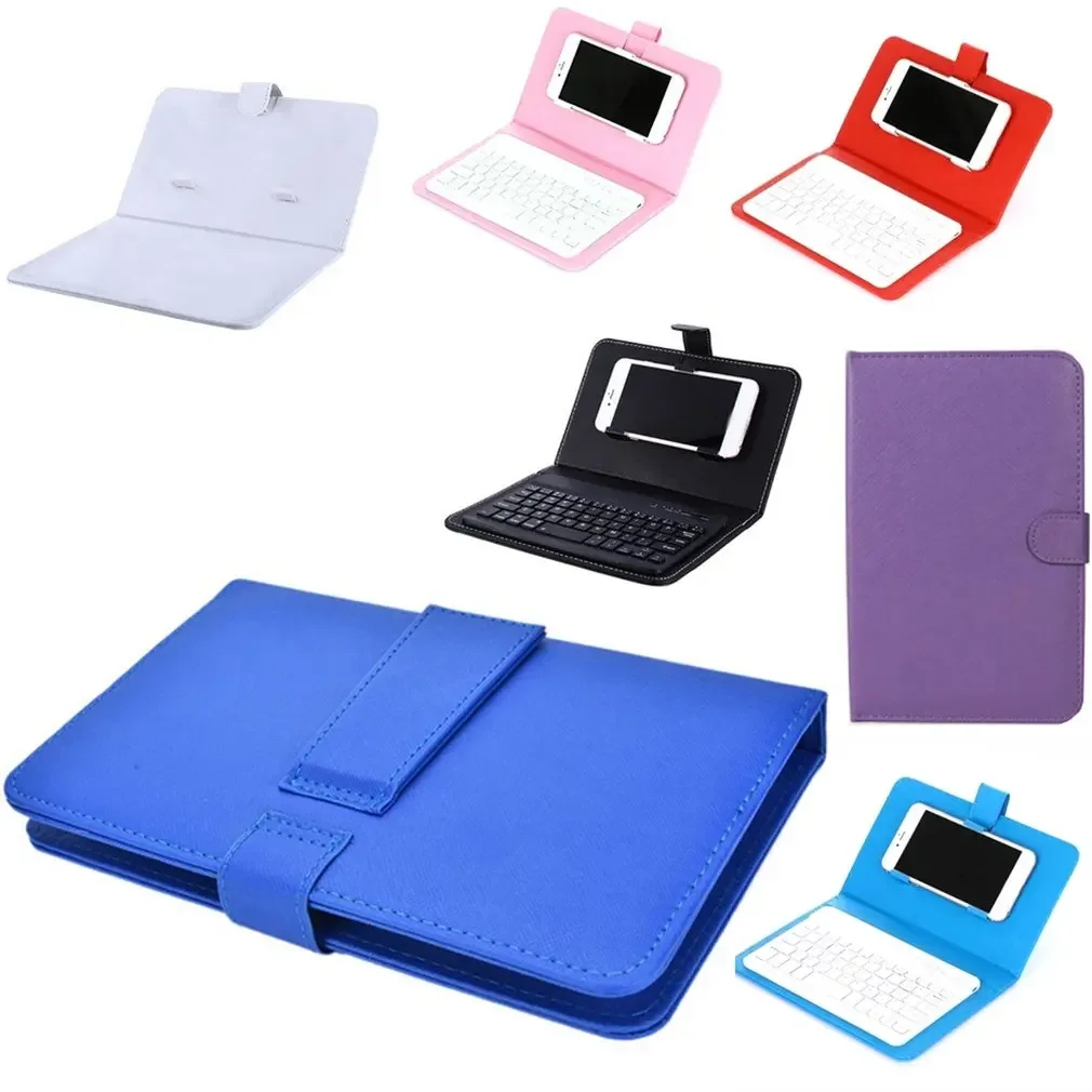 لوحة مفاتيح بلوتوث لاسلكية لهاتف آيفون هواوي Xiaomi اللوحي لوحة مفاتيح صغيرة للهاتف المحمول لوحة مفاتيح الألعاب PU #4