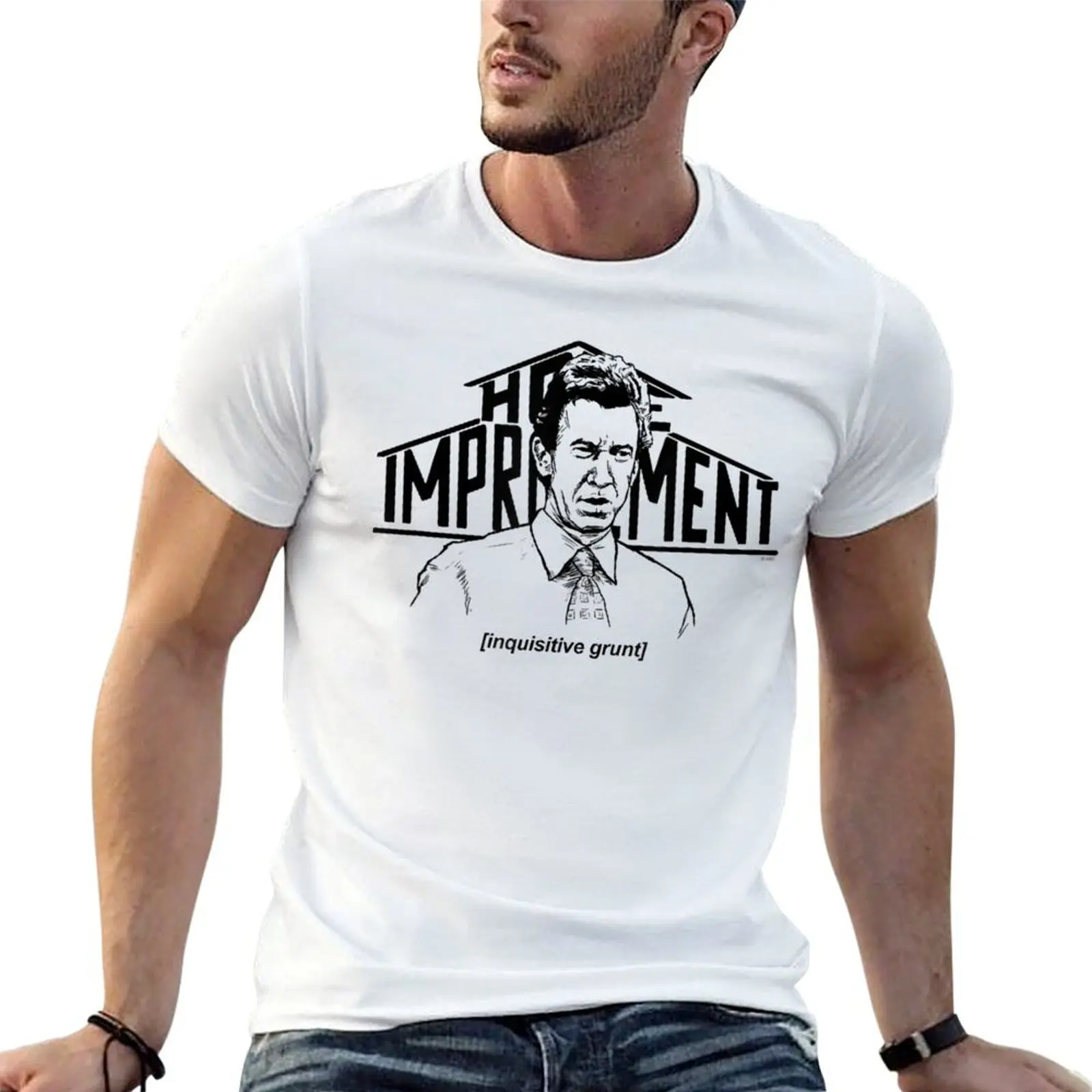T-shirt Home Improvement Inquisitive Grunt, t-shirt anime, t-shirts en coton 100%, t-shirt pour homme, t-shirt 100% coton