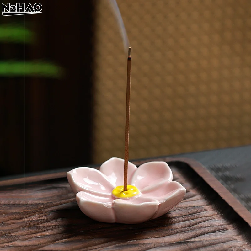 Mini 1PCS 5.5cm x 5.5cm x 1cm Incense Flat Bottom Censer Holder Ceramic Delicate Creative Portable Flower Incense Stick Holder