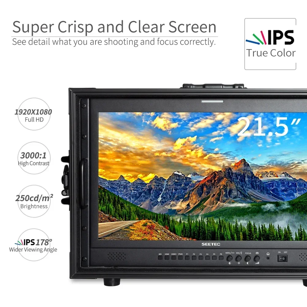 SEETEC 4K215-9HSD-192 21.5 "Full HD Moniteur 3G-SDI HDMI 4K Soutien Peaking Focus Rec.709 pour la production en direct