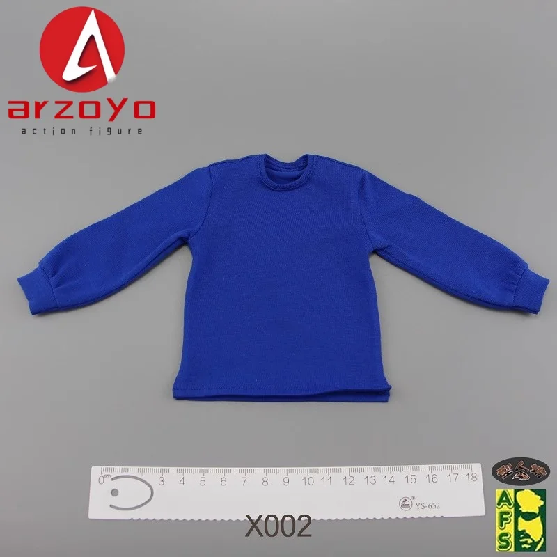 AFS X002 1/6 Scale Male Soldier Casual Solid Color Long Sleeve shirt Clothes Model for 12inch BD001 AT011 AT020 Action Figure