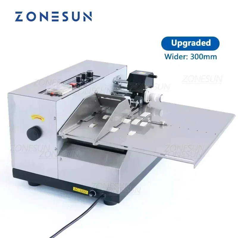ZONESUN ZS-MY380FW Stainless Steel Shell Wide Type Solid Ink Roller Coding Machine Box Bag Date Label Printing Machine Packer