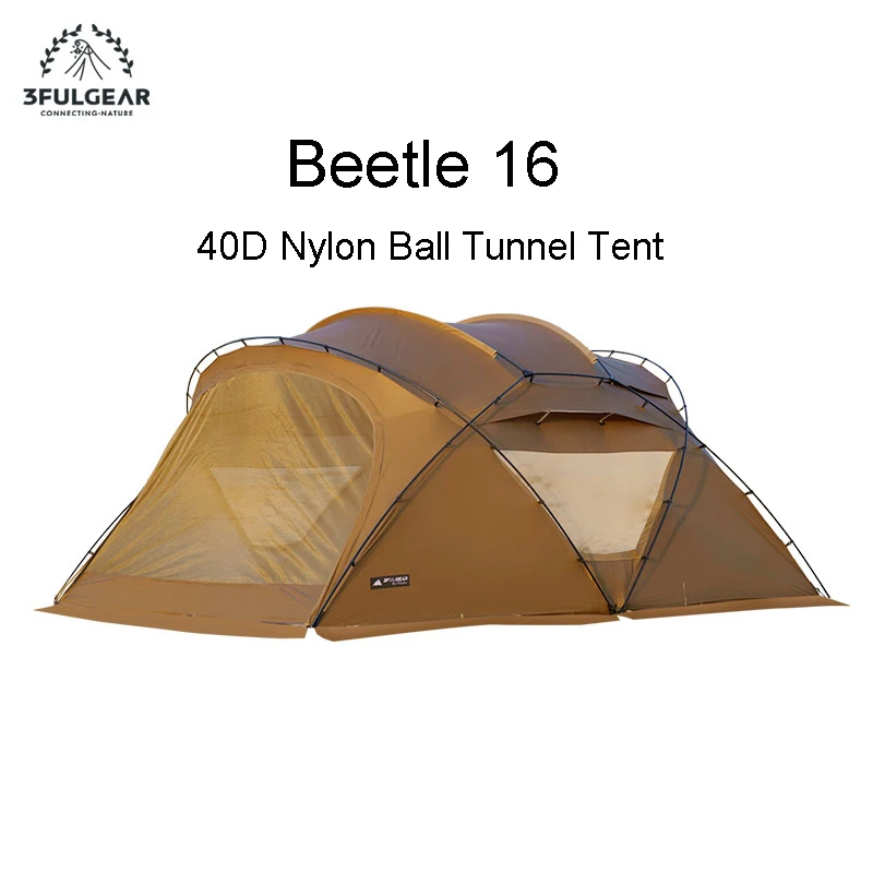 

3F GEAR 2023 Beetle Tent Outdoor Camping 40D Nylon Spherical Tent Breathable Large Space Tunnel Tent With Chimney Mouth