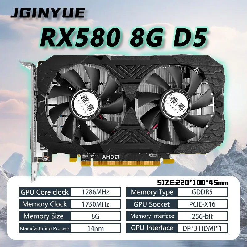 

Видеокарта RX 580 8 ГБ AMD Radeon RX580 8 ГБ 2048SP GDDR5 256 бит 6PIN игровые видеокарты с графическим процессором для настольных ПК